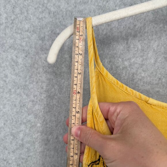 Womens Embroidered Maxi Dress Size S Yellow Cosplay Renaissance Boho Festival - Picture 11 of 13